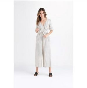 Vetta Capsule Wrap Jumpsuit, Sand Stripe, L